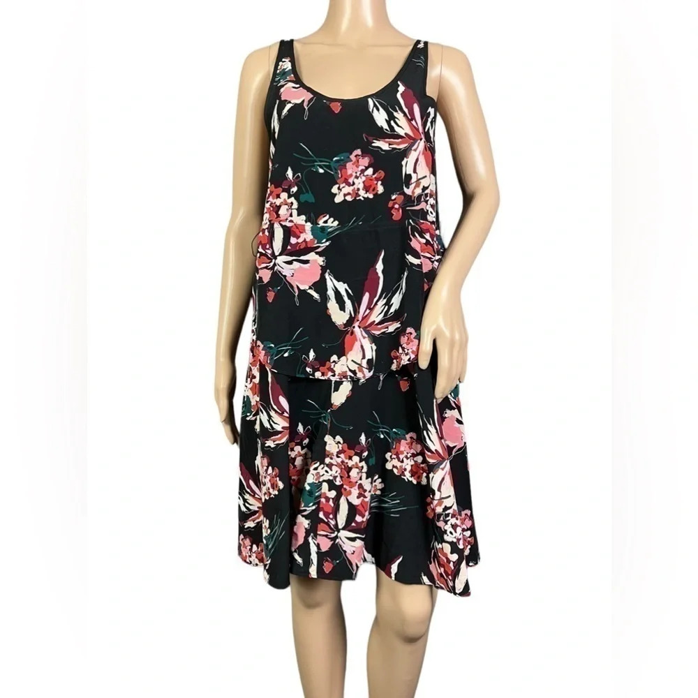 Derek Lam Crosby 10 Athleta Dress Womens Size XS  Black Floral Lily Nolita - Picture 3 of 10
